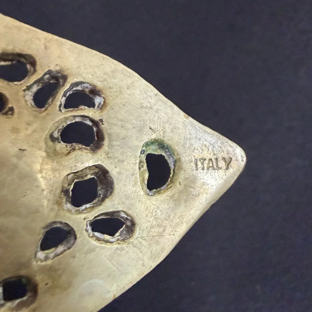 AntiqueBrass Cake Server Ornate Filigree Mermaid Fleur-de-lis Pastry Lifter‎ 10